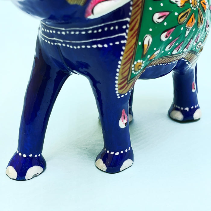 Handcrafted Decorative Elephant Figurine with Traditional Hand-Painted Design | Home Décor