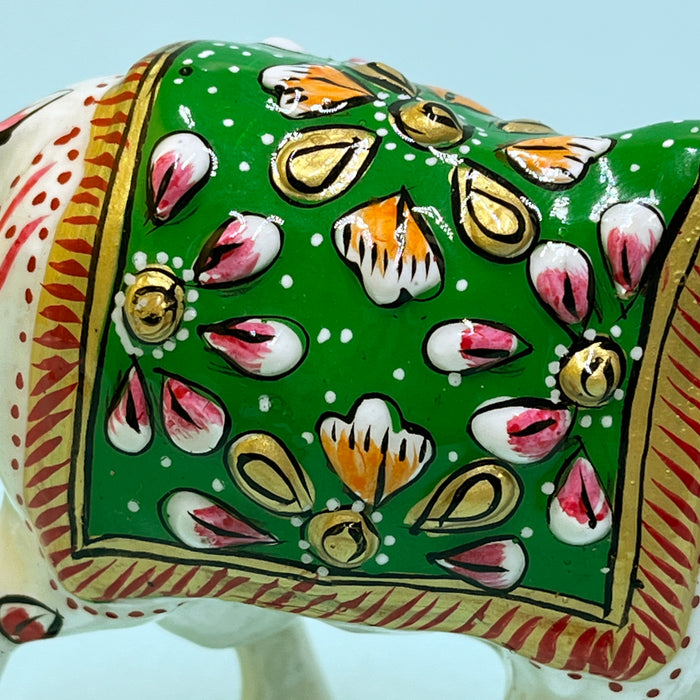 Handcrafted Decorative Wooden Cow Figurine with Traditional Hand-Painted Design | Home Décor