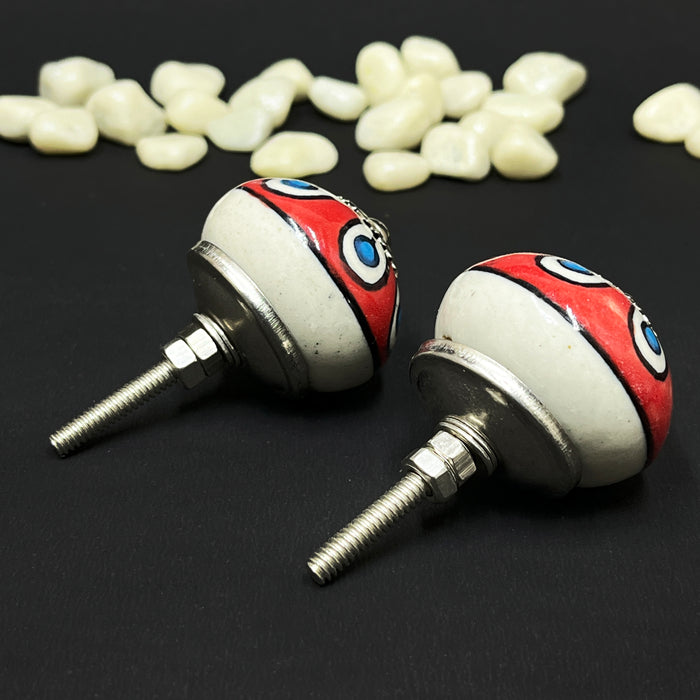 Handcrafted Ceramic Cabinet Knobs with Floral Design | Decorative Drawer Handles