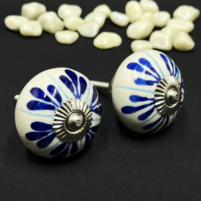 Handcrafted Ceramic Floral Cabinet Knobs | Decorative Drawer Knobs