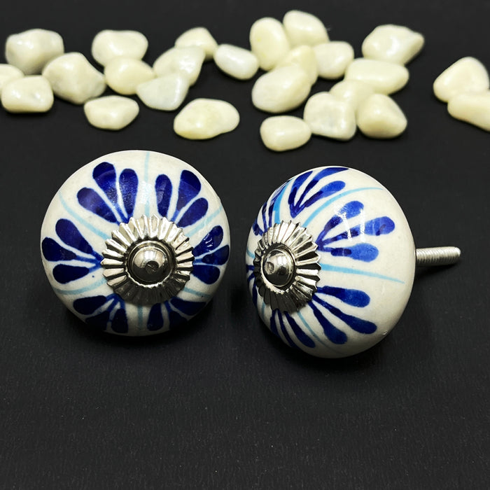 Handcrafted Ceramic Floral Cabinet Knobs | Decorative Drawer Knobs