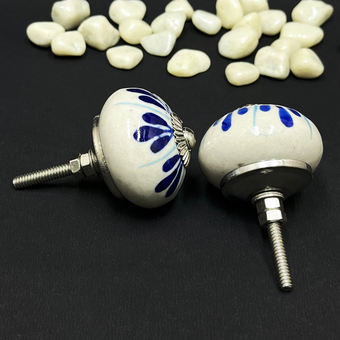 Handcrafted Ceramic Floral Cabinet Knobs | Decorative Drawer Knobs