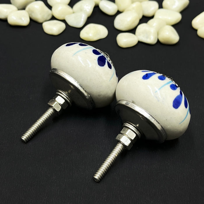 Handcrafted Ceramic Floral Cabinet Knobs | Decorative Drawer Knobs