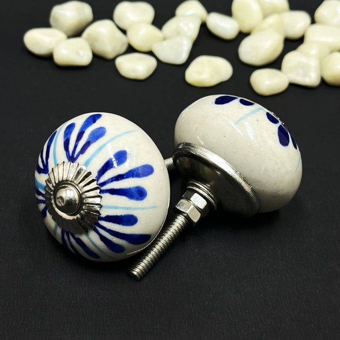 Handcrafted Ceramic Floral Cabinet Knobs | Decorative Drawer Knobs