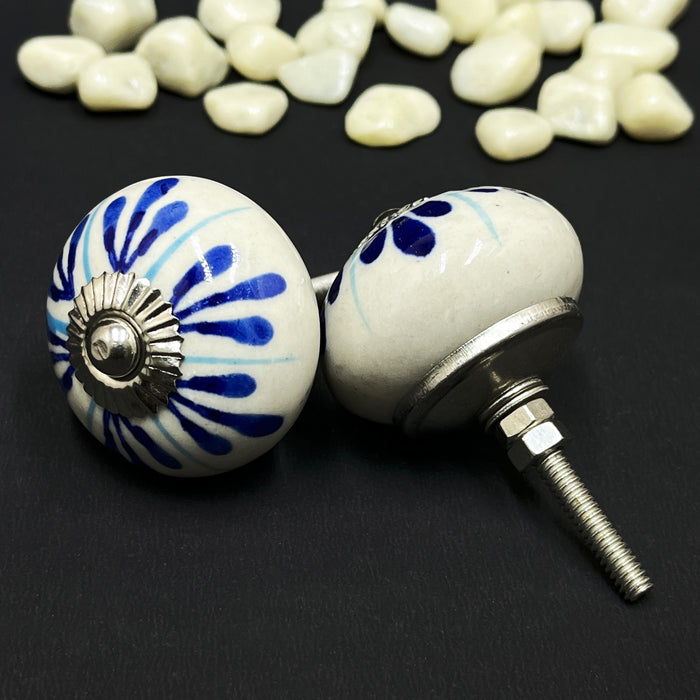 Handcrafted Ceramic Floral Cabinet Knobs | Decorative Drawer Knobs