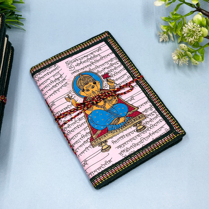 Lord Ganesha Design Handmade Cotton Paper Diary