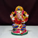 Handcrafted Meenakari Mukut Ganesha Metal Statue