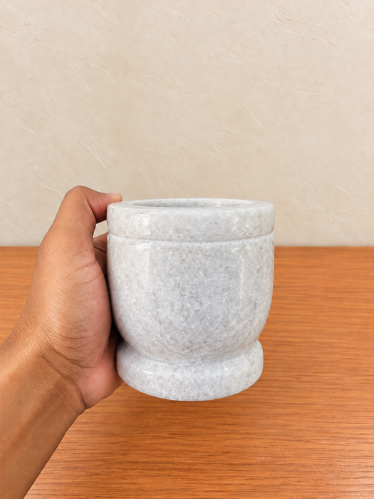 Handcrafted Marble Imam Dasta Mortar and Pestle Set, Traditional Kitchen Accessory