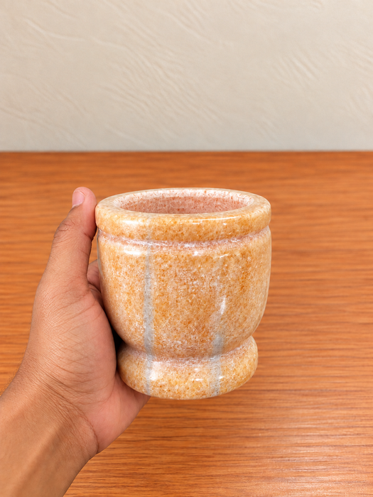 Handcrafted Marble Imam Dasta Mortar and Pestle, Traditional Kitchen & Pooja Accessory