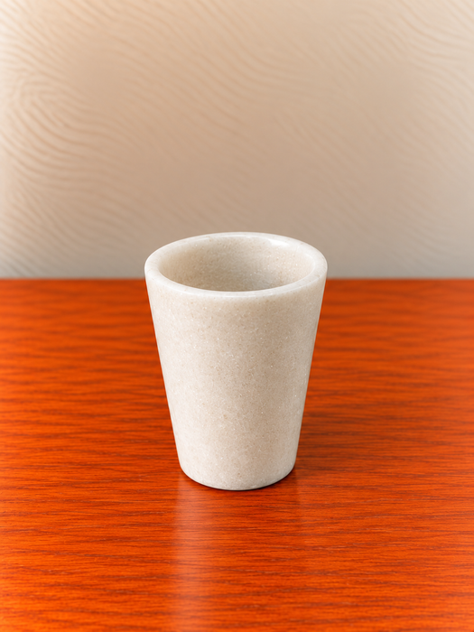 White Marble Glass Set of 2, Medium Size Elegant Drinking Cups
