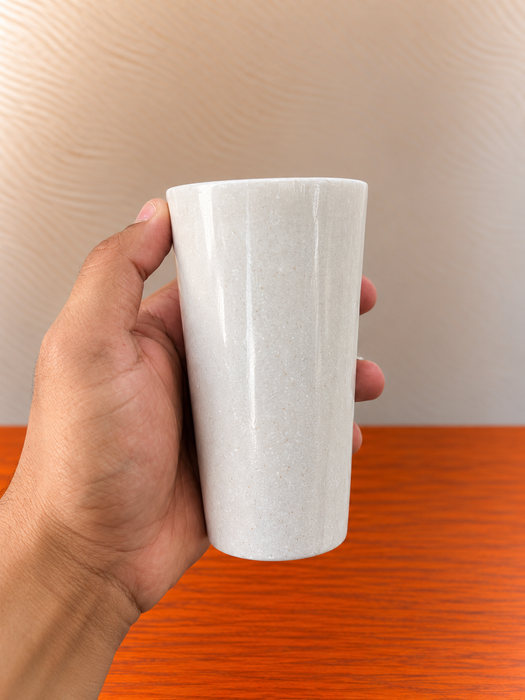 White Marble Glass Set of 2, Elegant Tall Marble Drinking Cups