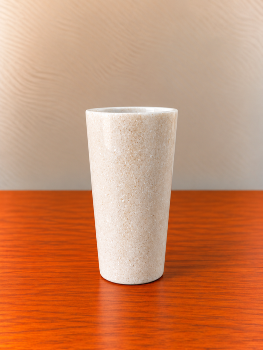 White Marble Glass Set of 2, Elegant Tall Marble Drinking Cups
