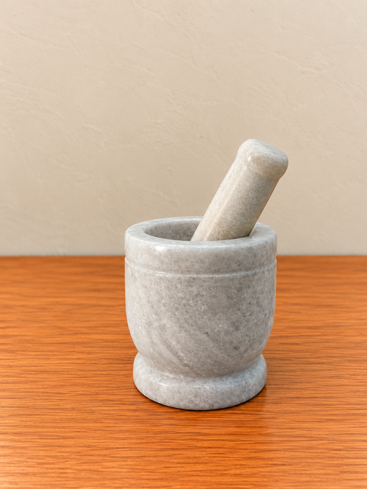 Handcrafted Marble Imam Dasta Mortar and Pestle Set, Traditional Kitchen Accessory