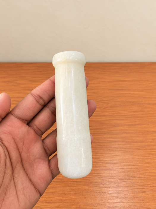 Handcrafted Marble Imam Dasta Mortar and Pestle, Traditional Kitchen & Pooja Accessory