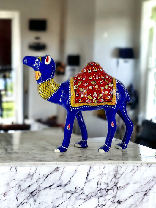 Handcrafted Meenakari Metal Camel Statue