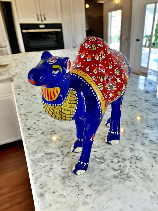 Handcrafted Meenakari Metal Camel Statue