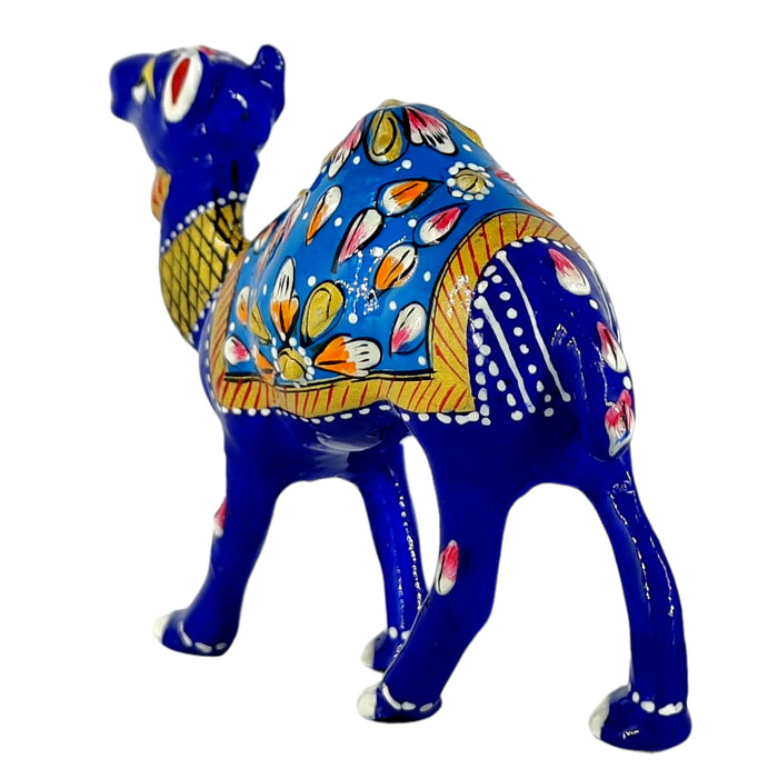 Blue Color Handcrafted Meenakari Metal Camel Statue