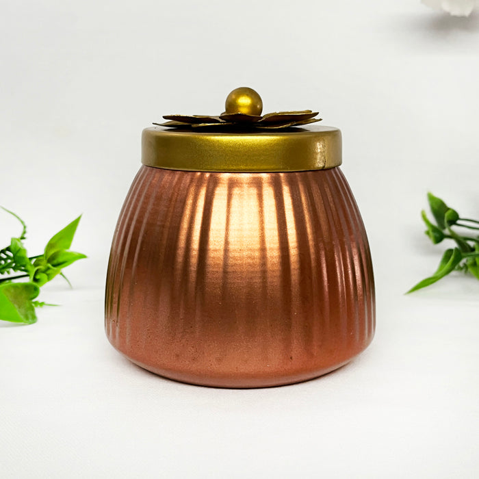 Metal Gift Basket With Copper Or Gold Polish Dry Fruit Jar 5