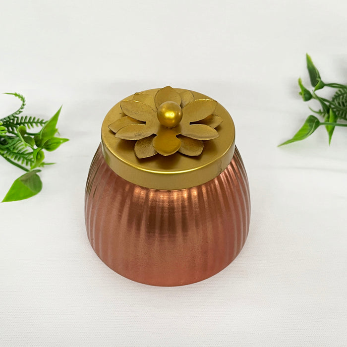 Metal Gift Basket With Copper Or Gold Polish Dry Fruit Jar 6
