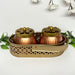 Metal Gold Basket With 2 Dry Fruit Jar Home/Office Decor 1