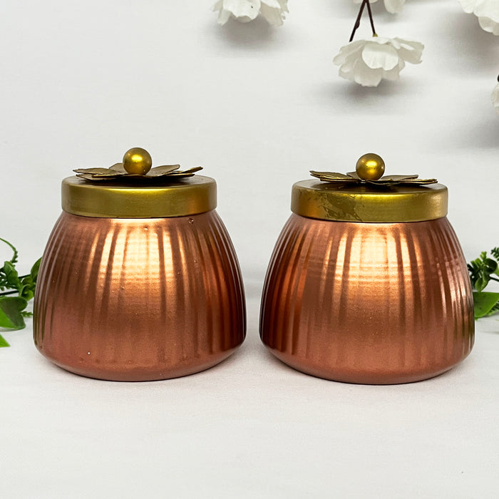 Metal Gold Basket With 2 Dry Fruit Jar Home/Office Decor 5