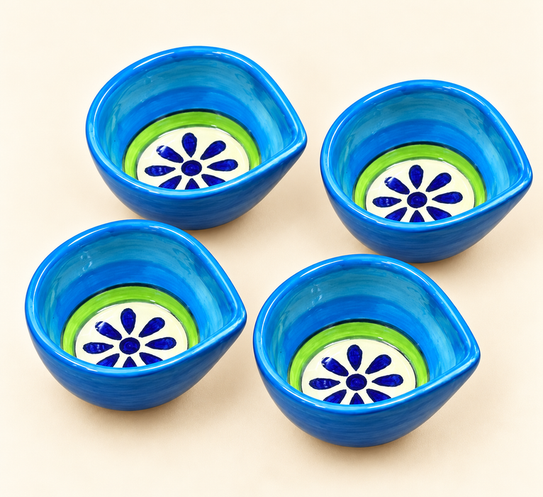 Handmade Ceramic colourful Diyas – Traditional Indian Festive Décor by Diwam Handicrafts