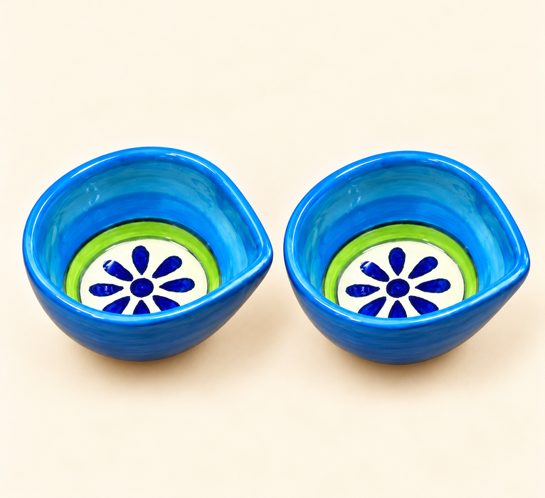 Handmade Ceramic colourful Diyas – Traditional Indian Festive Décor by Diwam Handicrafts