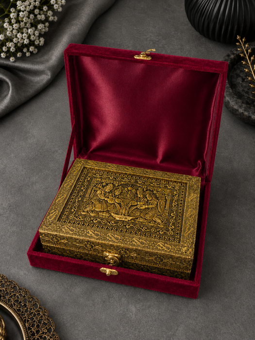 Handcrafted Radha Krishna Shiv Parvati Jalabhishek Temple Box