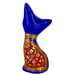 Hand Painted Blue Metal Meenakari Cat Figurine