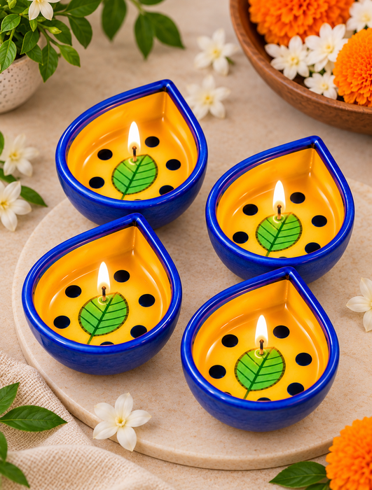 Handmade Ceramic Diyas – Traditional Indian Festive Décor by Diwam Handicrafts