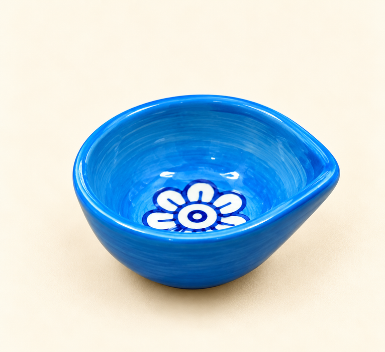 Handmade Ceramic Sky blue Diyas – Traditional Indian Festive Décor by Diwam Handicrafts