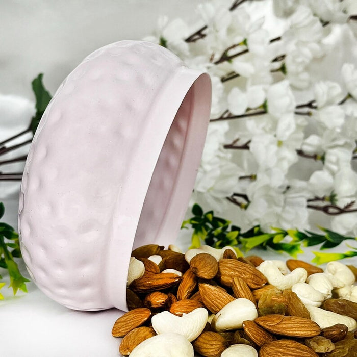 Metal Bowl Set of 32 | White & Pink Decorative Storage Jar with Gold Lid bulk