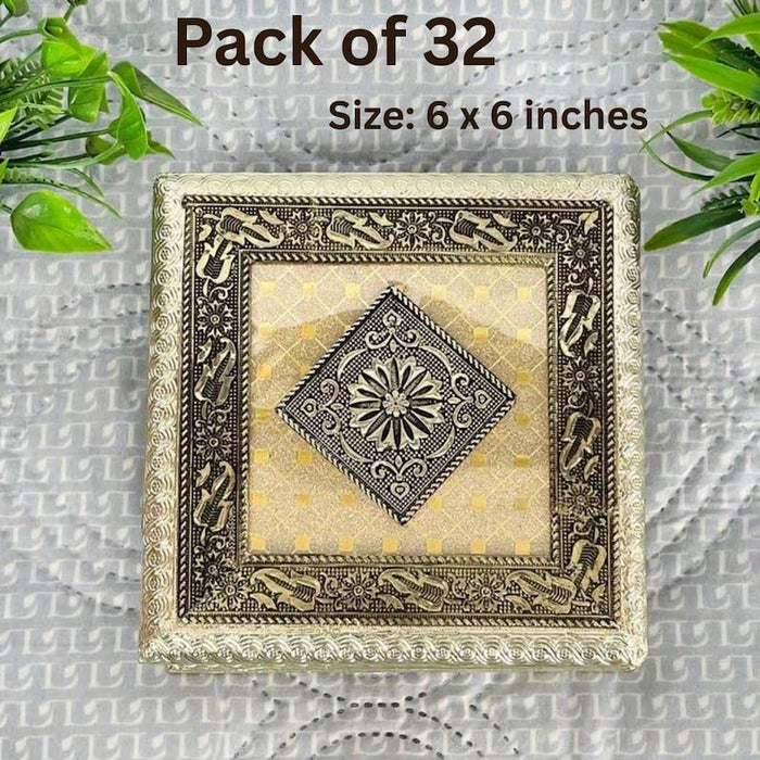 Wooden Dry Fruit Box Set of 32 – 6x6 Inch Handmade Indian Wedding Favor Box bulk