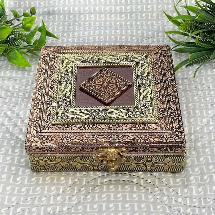 Wooden Dry Fruit Box Set of 32 – 6x6 Inch Handmade Indian Wedding Favor Box bulk